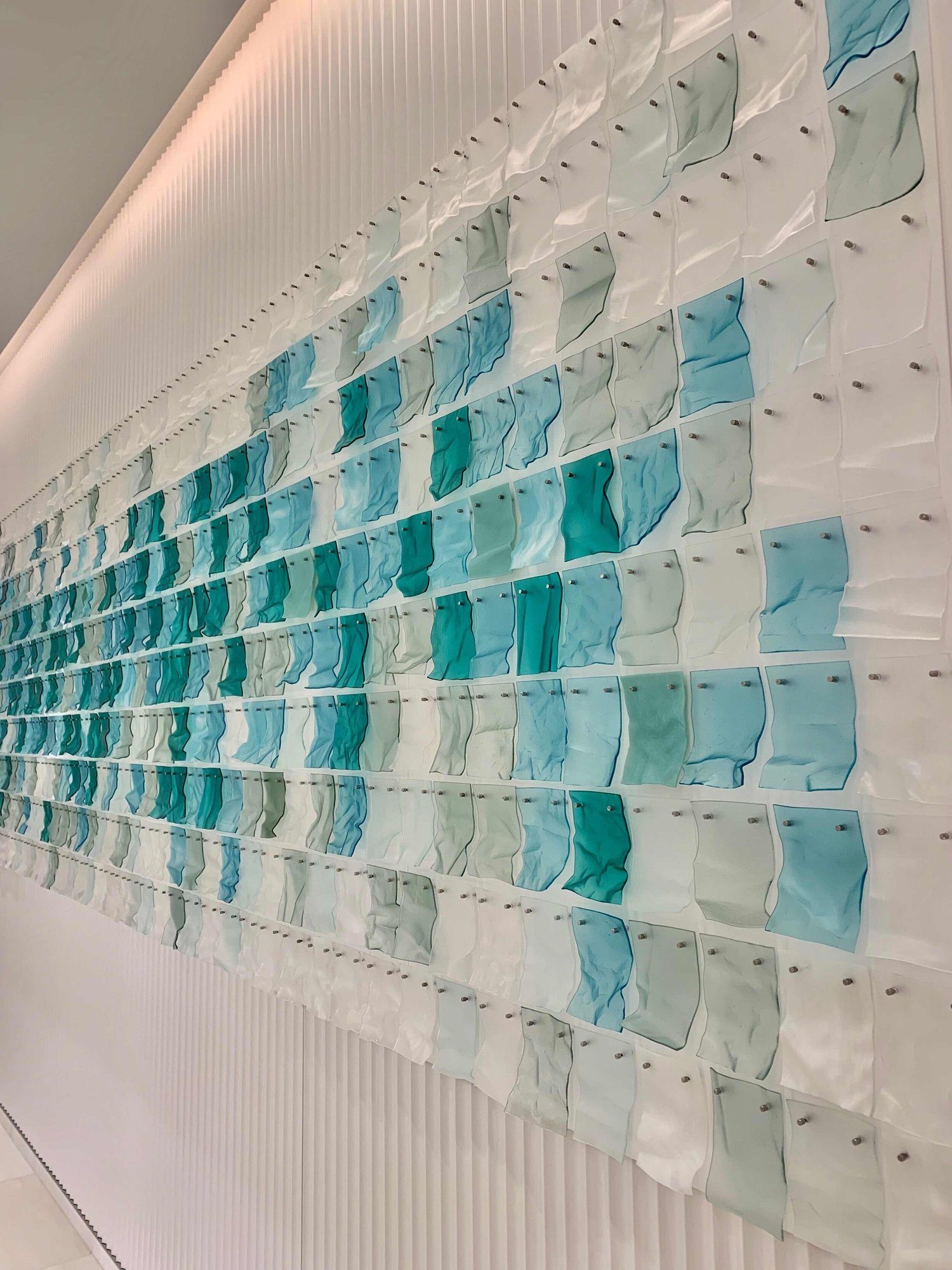 Flow, kiln-formed glass by Lisa Cahill, at Tiffany & Co, Sydney