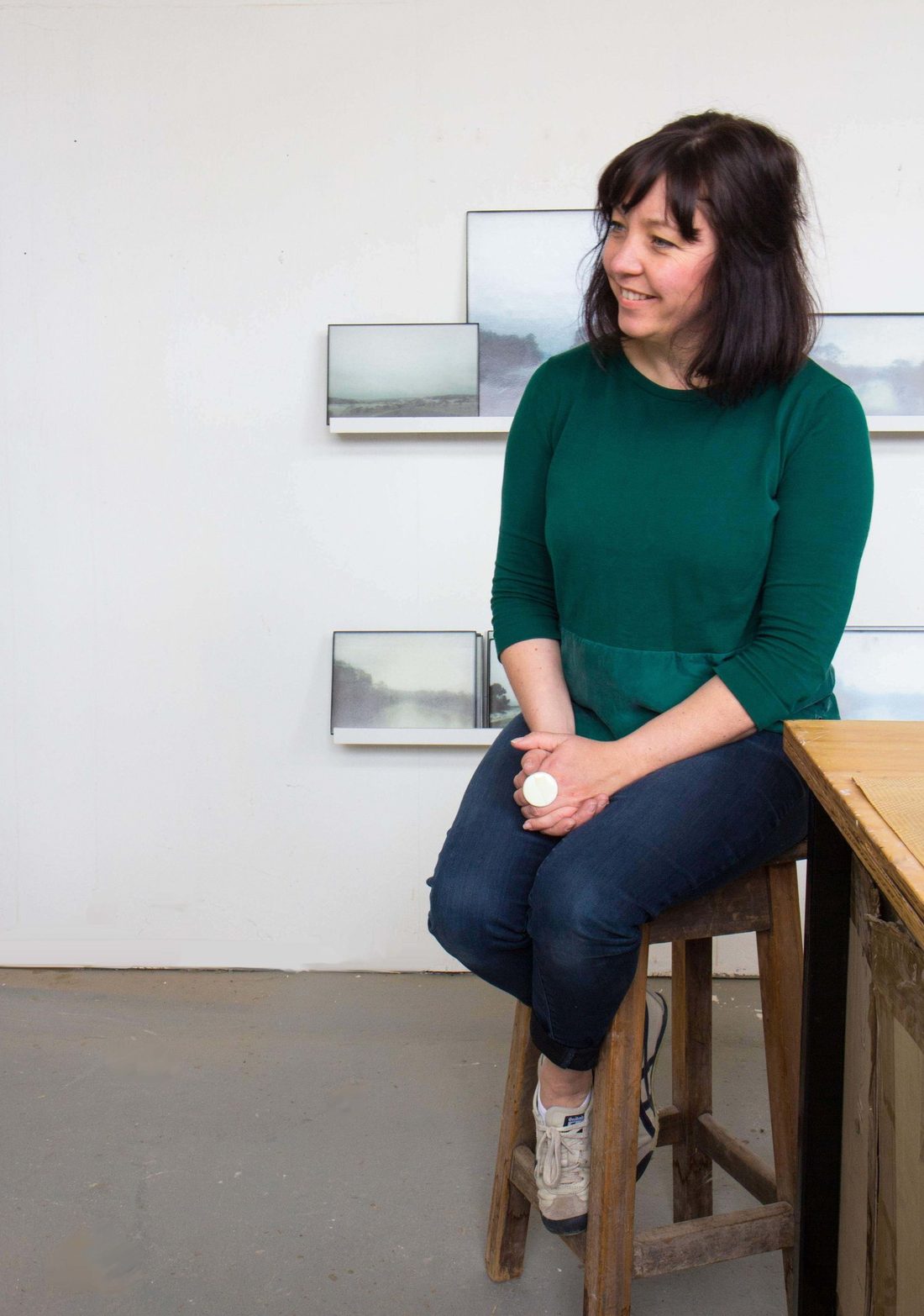 Lisa Cahill in her studio