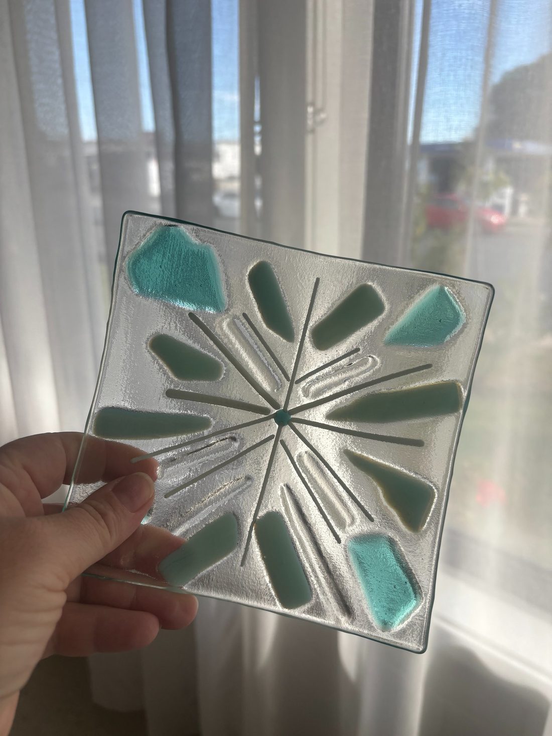 Fused teal plate